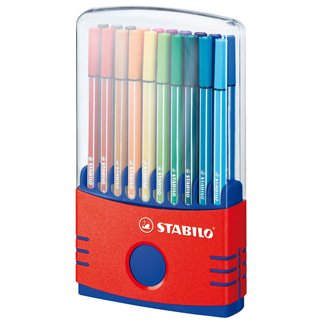 STABILO Pen 68 Fibre Tip Pen - Assorted Colours (Colourparade of 20)