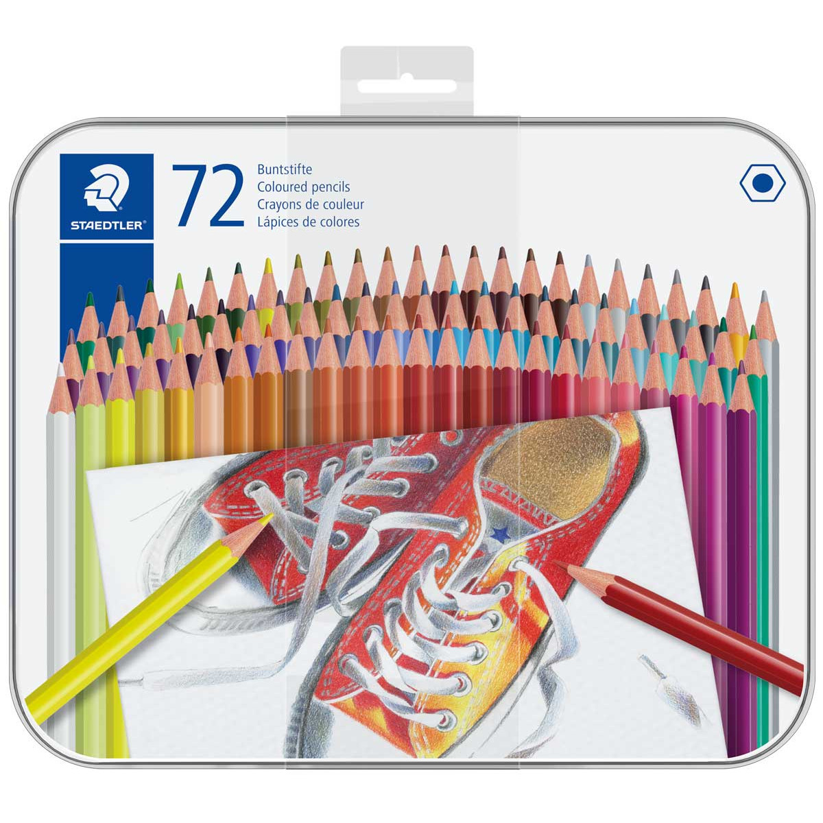 Staedtler Woodless Colouring Pencils - Assorted Colours (Tin of 72)