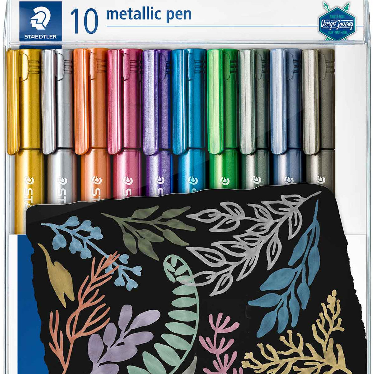 Staedtler Metallic Fibre Tip Markers - Assorted Colours (Pack of 10)