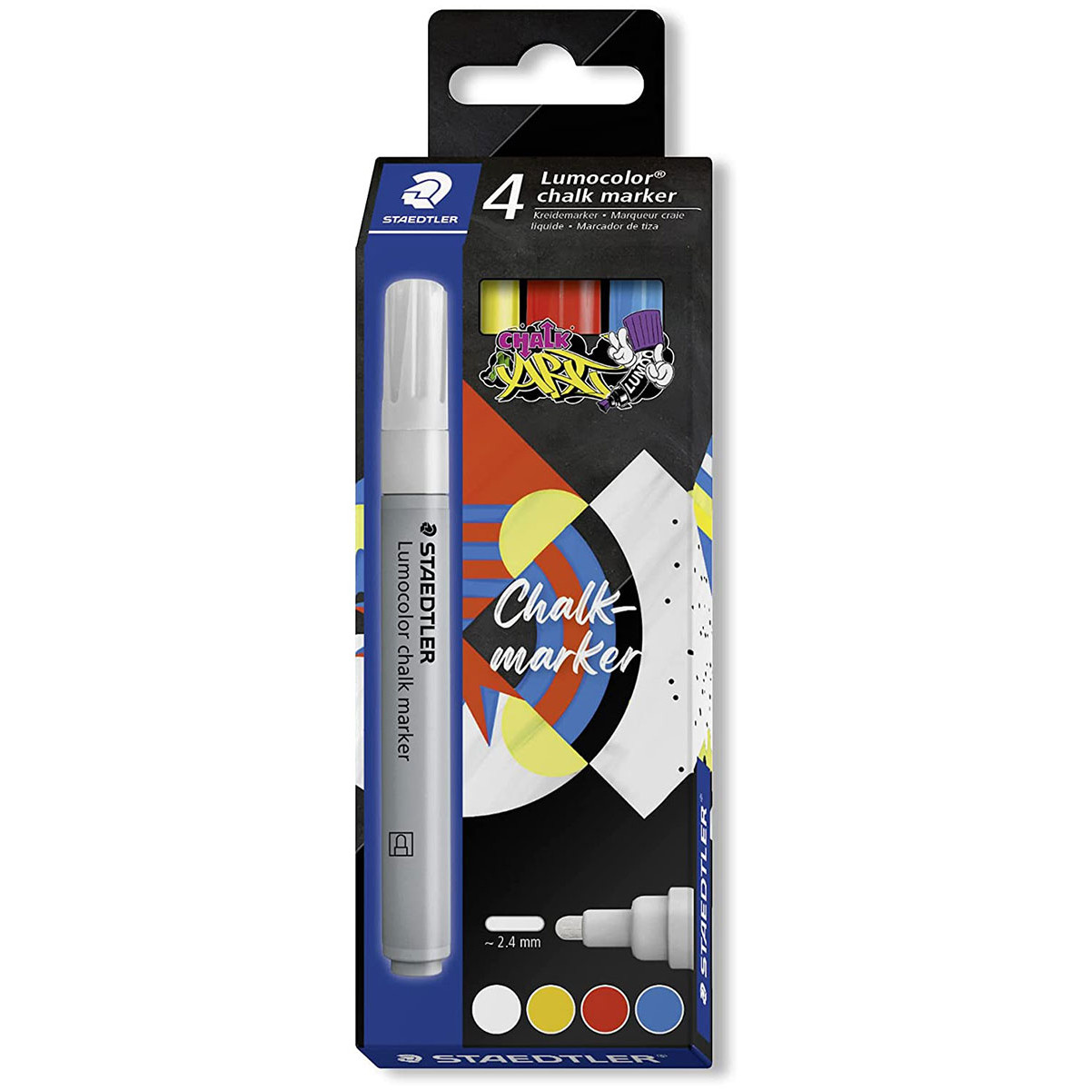 Staedtler Lumocolor Chalk Markers - Assorted Colours (Pack of 5)
