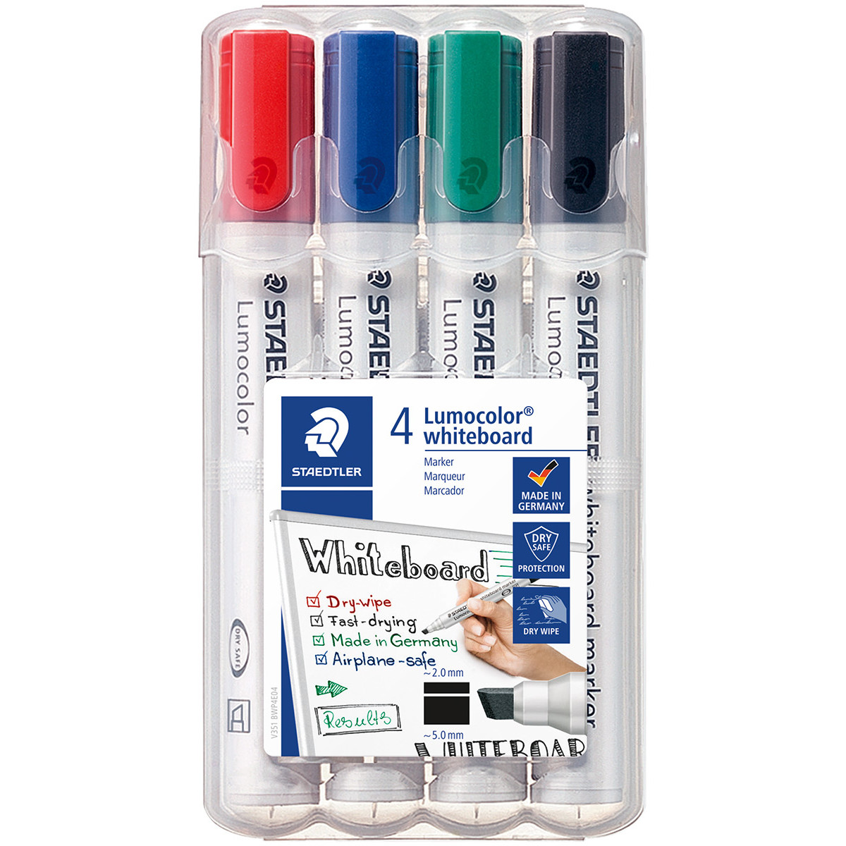 Staedtler Lumocolor Whiteboard Marker - Chisel Tip - Assorted Colours (Pack of 4)