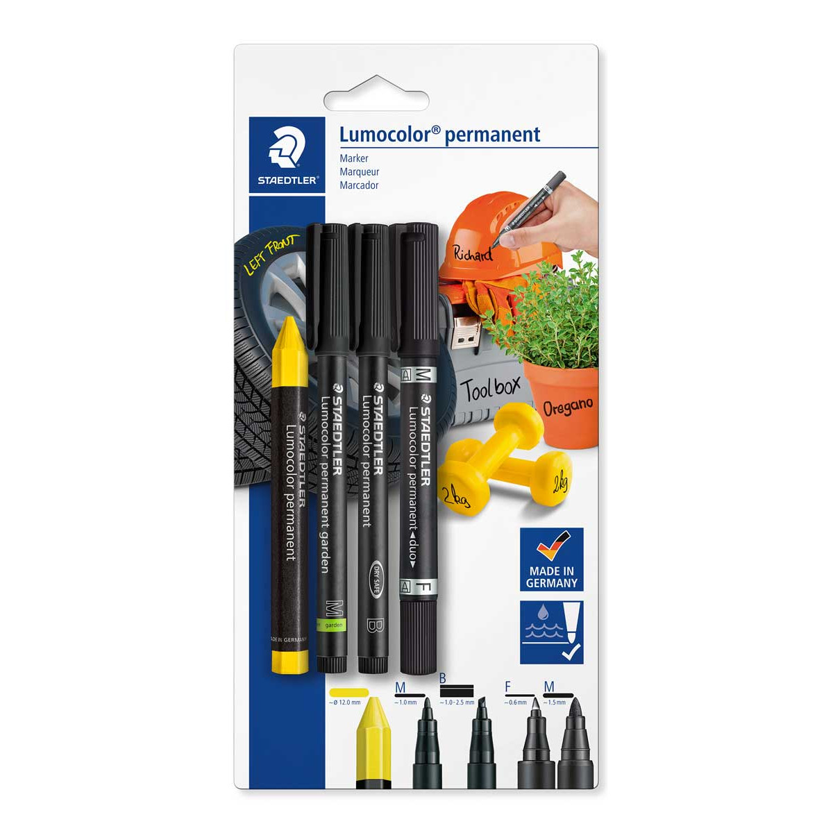 Staedtler Lumocolor Permanent Marker Set - Assorted, Superfine 