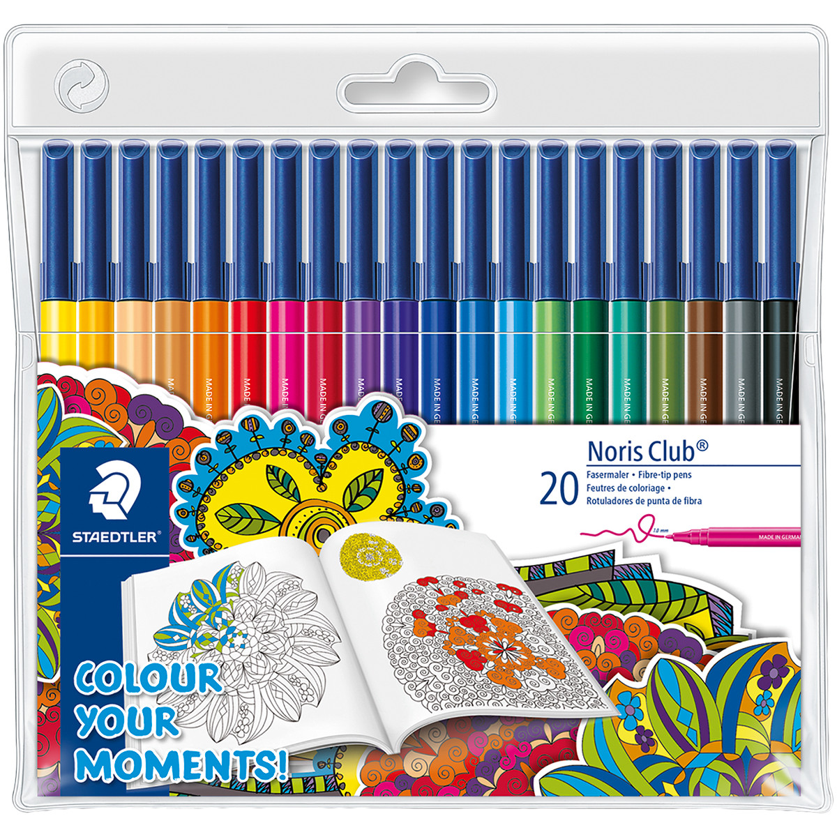 STAEDTLER ROTULADORES SURTIDOS COLORES NORIS CLUB BOTE 20 UNIDADES PACK  ESTUCHE