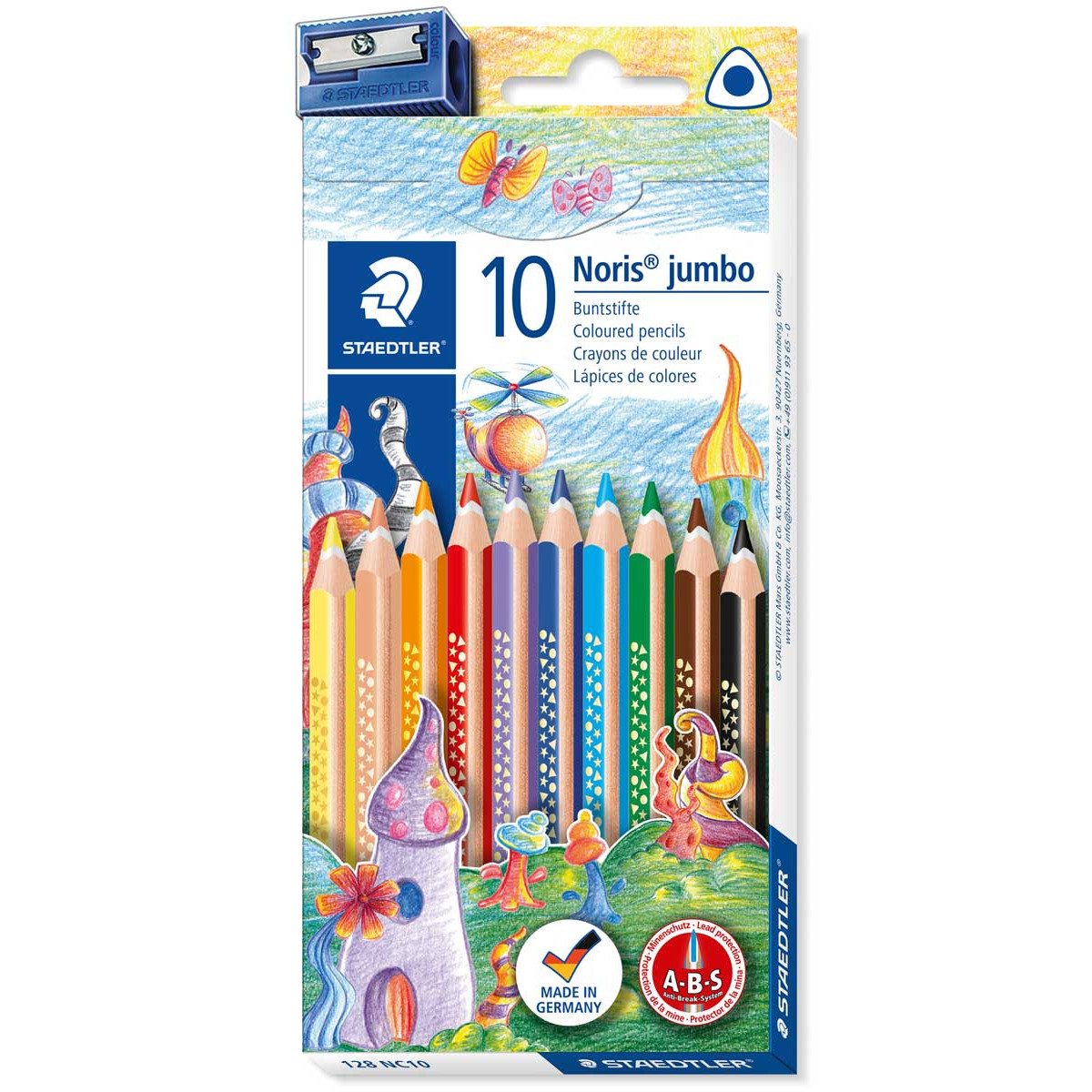 Staedtler Noris Jumbo Triplus Colouring Pencils - Assorted Colours (Pack of 10)