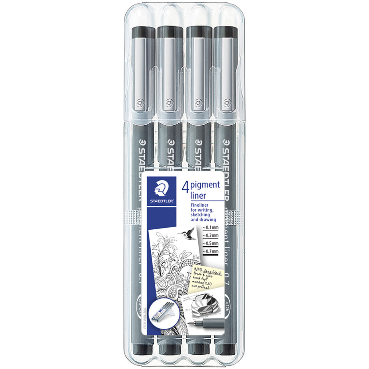 Staedtler Pigment Liners - Assorted Tip Sizes (Pack of 4)