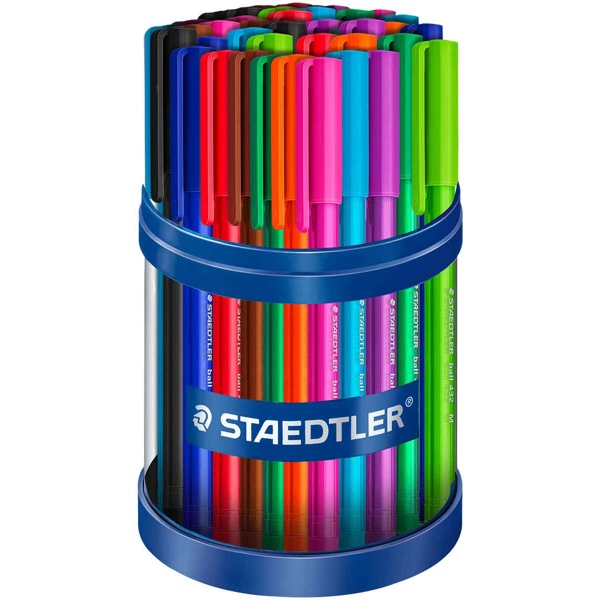 Staedtler 432 Ballpoint Pens - Medium - Assorted Colours (Tub of 50)