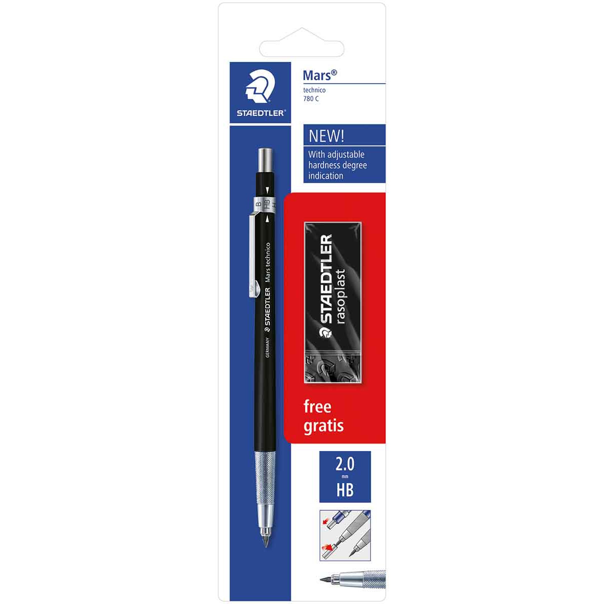 Staedtler Mars Technico Pencil with Eraser - Black