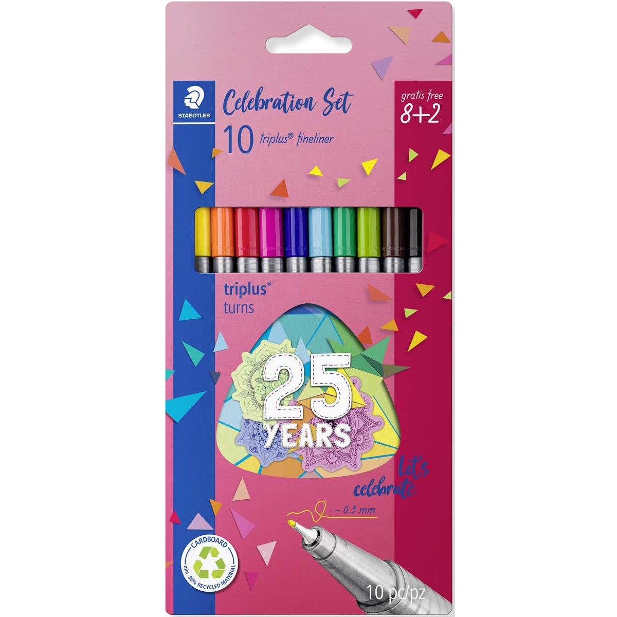 Staedtler Triplus Fineliner Pens - 25th Anniversary Set (Pack of 10)