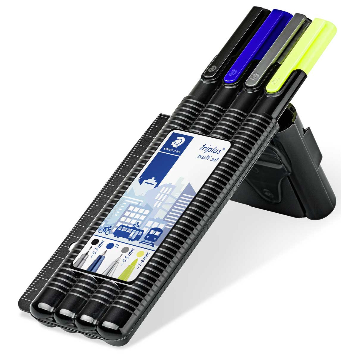 Staedtler Triplus Mobile Office Set with Ruler (Pack of 4)