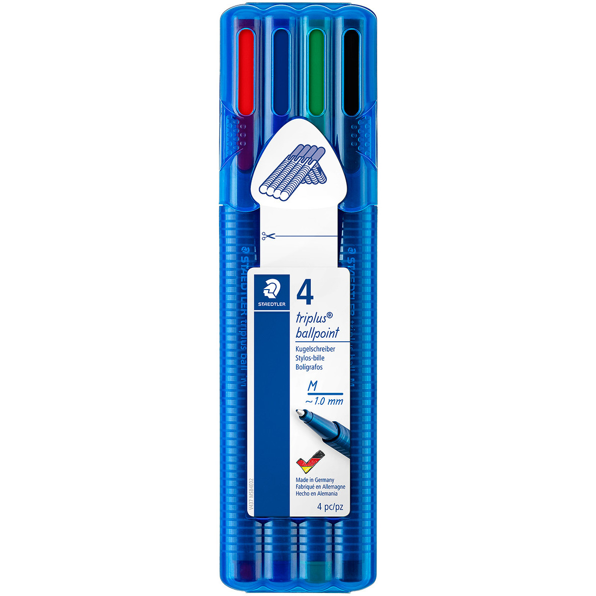 Staedtler Triplus Ballpoint Pen - Medium - Assorted Colours (Wallet of 4)