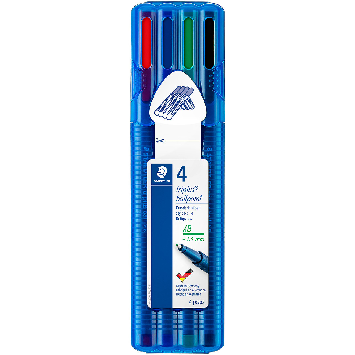 Staedtler Triplus Ballpoint Pen - Extra Broad - Assorted Colours (Wallet of 4)