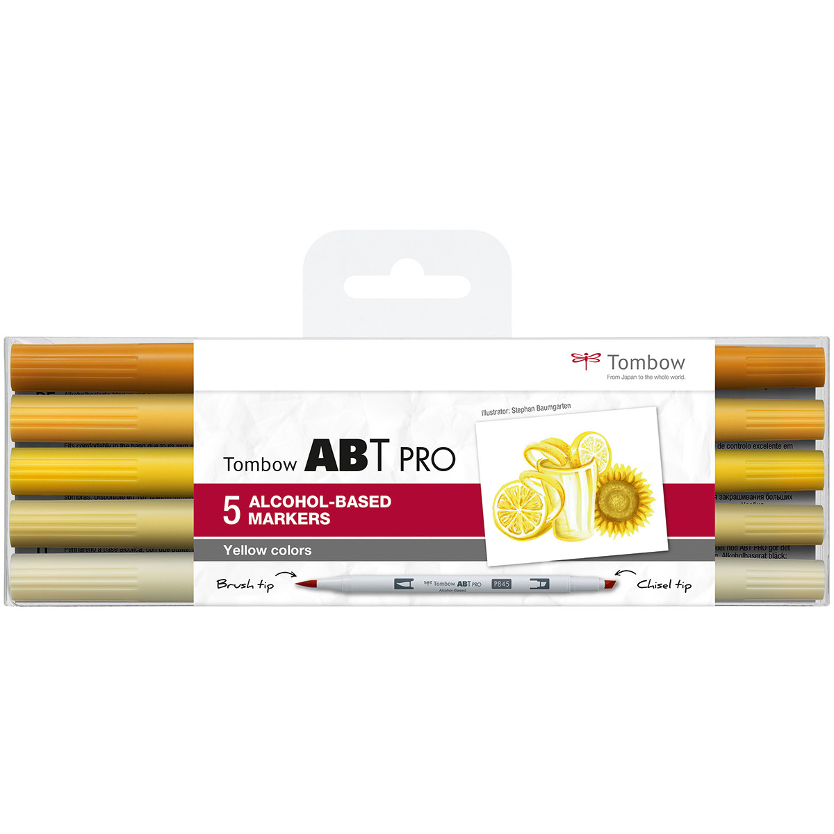 Tombow ABT PRO Markers - Yellow Colours (Pack of 5)