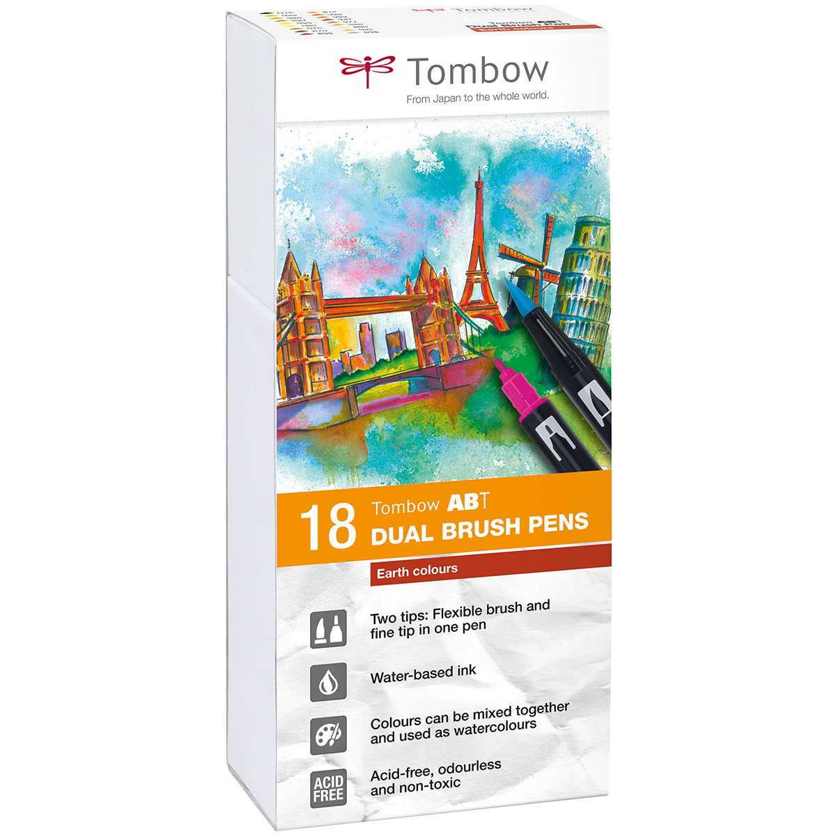 Tombow ABT Dual Brush Pens - Earth Colours (Pack of 18)