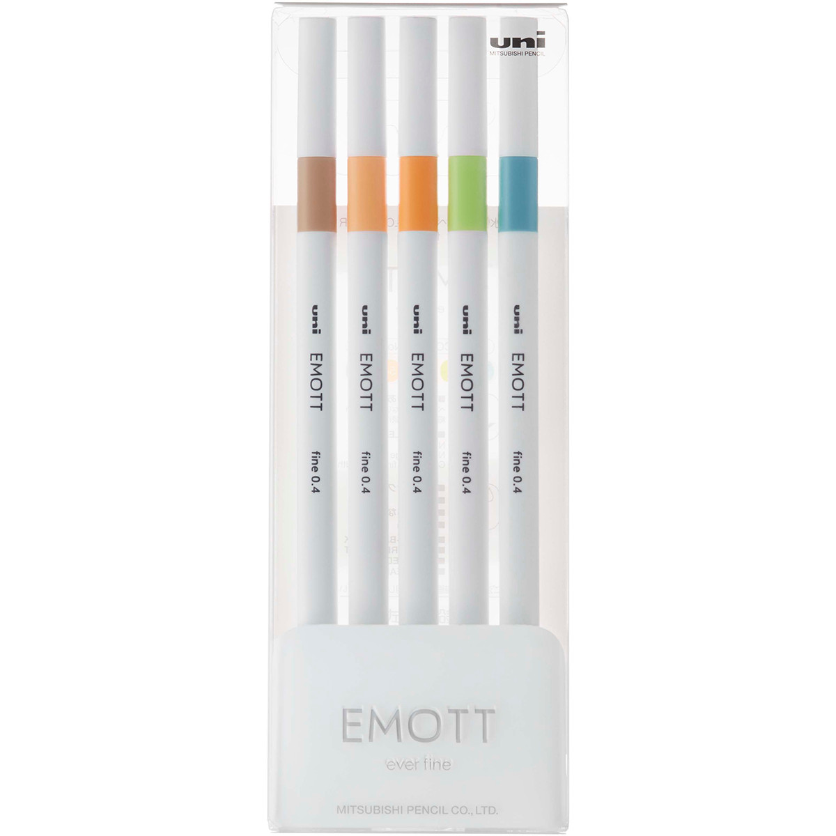 Uni-Ball PEM-SY Emott Fineliner Pens - Nature Colours (Pack of 5)