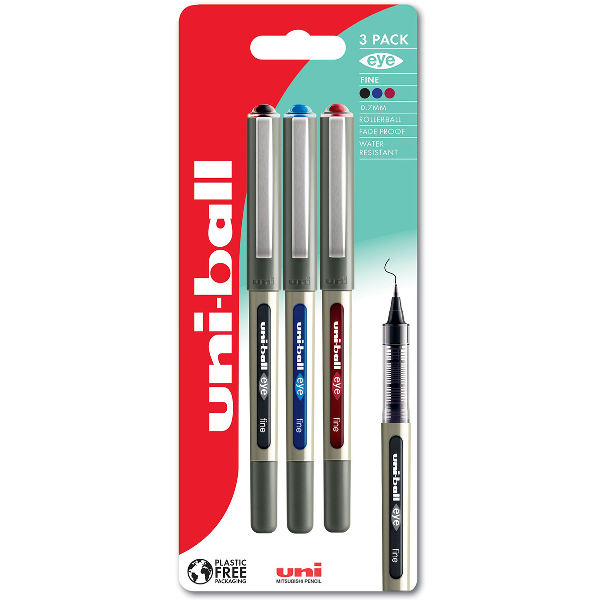 Uni-Ball UB-157 Eye Fine Liquid Ink Rollerball Pens - Assorted