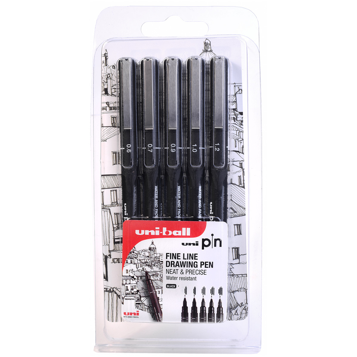 Uni-Ball Pin Drawing Pens - 0.6mm, 0.7mm, 0.9mm, 1.0mm, 1.2mm