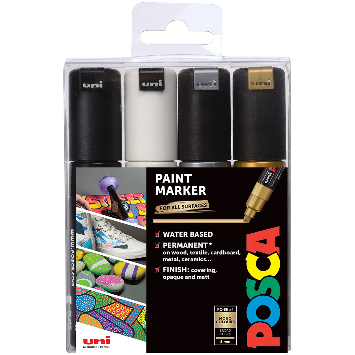 Posca PC-8K Broad Chisel Gold Paint Marker