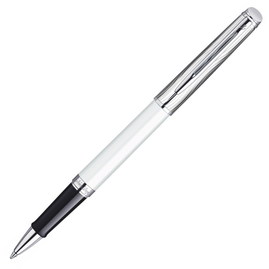 Waterman Hemisphere Rollerball Pen - Deluxe White Chrome Trim