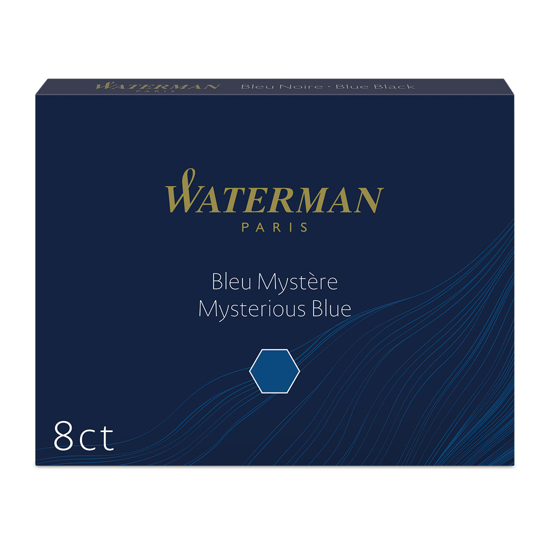 Waterman Large Ink Cartridge - Mysterious Blue (Pack of 8)