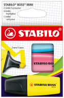 STABILO BOSS MINI Highlighter - Wallet of 3 - Assorted Colours
