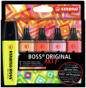STABILO BOSS ORIGINAL ARTY Highlighter - Wallet of 5 - Warm Colours