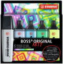 STABILO BOSS ORIGINAL ARTY Highlighter - Wallet of 5 - Cool Colours