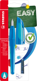 STABILO EASYbuddy Ergonomic School Fountain Pen  - M Nib - Dark Blue/Light Blue