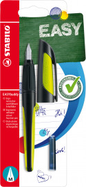 STABILO EASYbuddy Ergonomic School Fountain Pen  - M Nib - Black/Lime