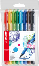 STABILO pointMax Nylon Tip Writing Pen- Wallet of 8 - Assorted Colours