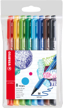 STABILO pointMax Nylon Tip Writing Pen- Wallet of 8 - Assorted Colours