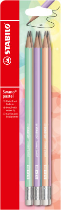 STABILO Swano Graphite Pastel Pencil - Assorted Colours - 6pcs - HB