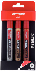 Amsterdam All Acrylics Paint Marker - Medium - Metal Set (Pack of 3)