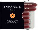 Caran d'Ache Chromatics Ink Cartridge - Electric Orange (Pack of 6)