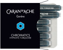 Caran d'Ache Chromatics Ink Cartridge - Hypnotic Turquoise (Pack of 6)