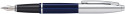Cross Calais Fountain Pen - Translucent Blue Chrome Trim - Picture 1