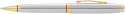 Cross Coventry Ballpoint Pen - Polished Chrome Gold Trim - Picture 1