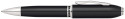 Cross Peerless 125 Ballpoint Pen - Obsidian Black Lacquer Palladium Trim - Picture 1