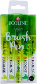 Ecoline Brush Pen Set - Green Colours (Pack of 5)