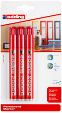 Edding 2000 Permanent Markers - Red (Blister of 3)