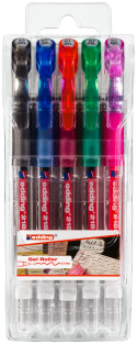 Edding 2185 Gel Rollerball Pens - Assorted Colours (Wallet of 5)