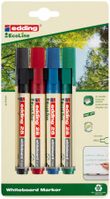 Edding 28 EcoLine Whiteboard Markers - Assorted Colours (Blister of 4)