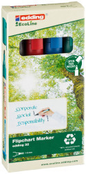 Edding 32 Ecoline Flipchart Markers - Assorted Colours (Pack of 4)