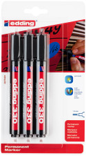 Edding 330 Permanent Markers - Black (Blister of 3)