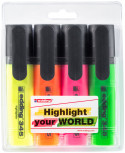 Edding 345 Highlighters - Assorted Colours (Wallet of 4)