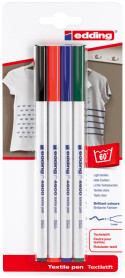 Edding 4600 Textile Pens - Assorted Basic Colours (Blister of 4)