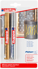 Edding 750 Gloss Paint Markers - Gold & Silver (Blister of 2)