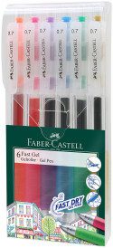 Faber-Castell Fast Gel Pens - Assorted Colours (Pack of 6)