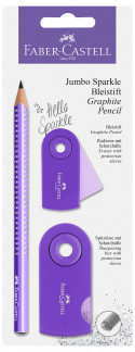 Faber-Castell Jumbo Sparkle Graphite Pencil Set - Purple