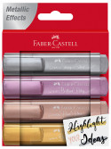 Faber-Castell Textliner 46 Metallic Highlighters - Assorted Colours (Wallet of 4)