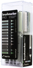 Karin Brushmarker PRO Set - Grey Colours (Pack of 12)